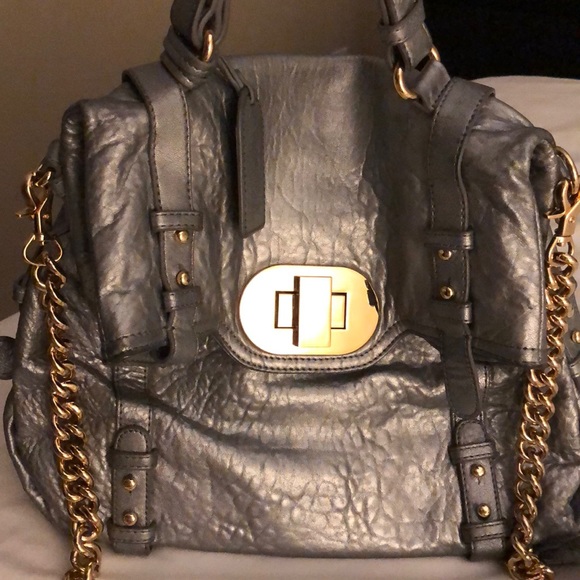 Original silver leather purse with dust bag - Picture 5 of 6